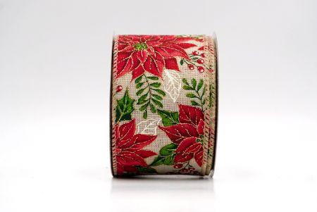 Khaki_Blühende Weihnachtsstern-Drahtband_KF9445GC-13-183