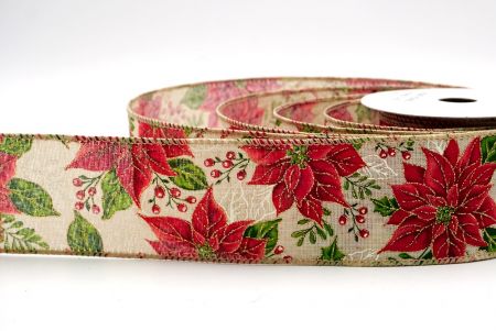 Khaki_Blühende Weihnachtsstern-Drahtband_KF9445GC-13-183