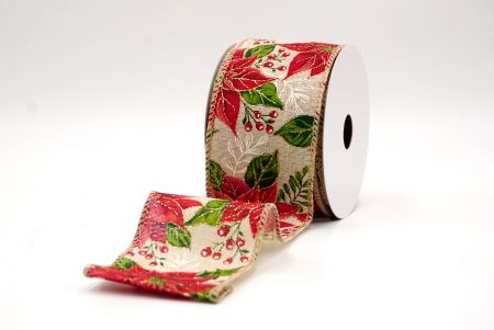 Khaki_Blühende Weihnachtsstern-Drahtband_KF9445GC-13-183