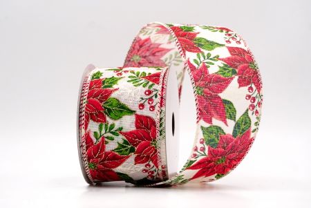 Creme_Blühende Weihnachtsstern-Drahtband_KF9445GC-2-2