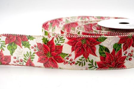 Creme_Blühende Weihnachtsstern-Drahtband_KF9445GC-2-2