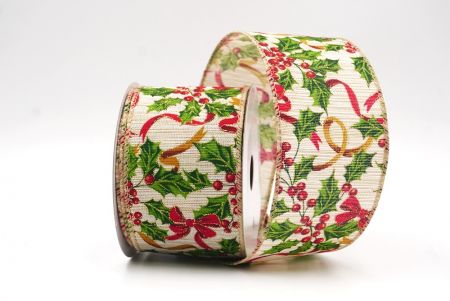 Hellbraunes Festive Poinsettia & Holly Garland Drahtband_KF9446GC-13-183