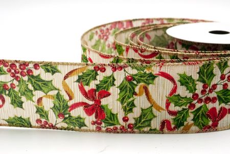 Hellbraunes Festive Poinsettia & Holly Garland Drahtband_KF9446GC-13-183