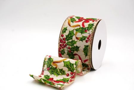Hellbraunes Festive Poinsettia & Holly Garland Drahtband_KF9446GC-13-183