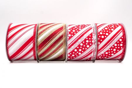 Candy Cane Stripes & Polka Dots Wired Ribbon - Candy Cane Stripes & Polka Dots Wired Ribbon