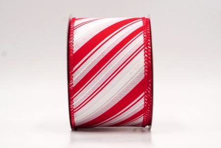 Nastro in Rame a Strisce Candy Cane Bianche e Rosse & Pois_KF9449GC-1-7