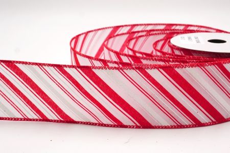Nastro in Rame a Strisce Candy Cane Bianche e Rosse & Pois_KF9449GC-1-7