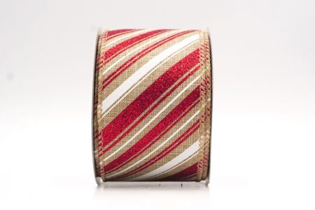 Nastro in Rame a Strisce Candy Cane Marrone Chiaro & Pois_KF9450GC-13-183