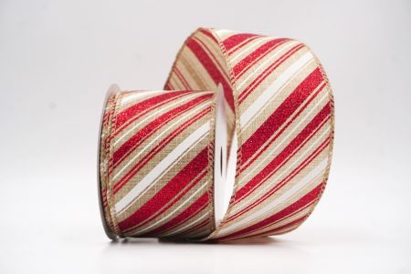 Nastro in Rame a Strisce Candy Cane Marrone Chiaro & Pois_KF9450GC-13-183