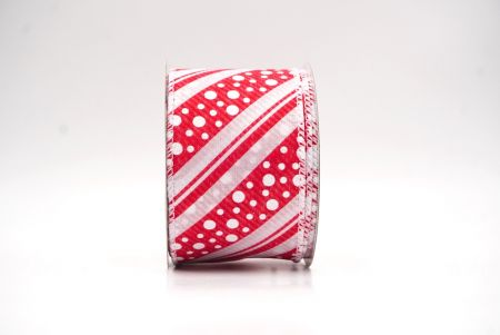 Nastro in Rame a Strisce Candy Cane Bianche & Pois_KF9451GC-1-1