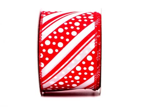 Nastro in Rame a Strisce Candy Cane Bianche, Rosse & Pois_KF9452GC-1-7