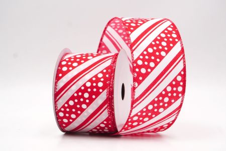 Nastro in Rame a Strisce Candy Cane Bianche, Rosse & Pois_KF9452GC-1-7