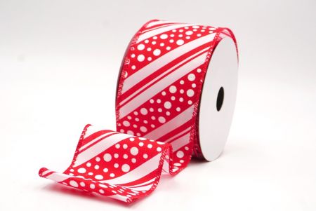 Nastro in Rame a Strisce Candy Cane Bianche, Rosse & Pois_KF9452GC-1-7