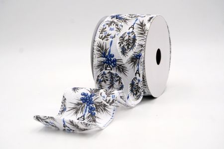 White_Winter Pine and Berry Ornament Wired Ribbon_KF9456GC-1-1