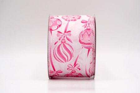 Valkoinen/Ruusu_Joulu koristeet ja nauhat johdotettu nauha_KF9460GC-1-5