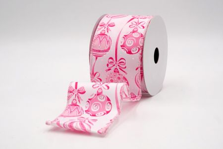 Valkoinen/Ruusu_Joulu koristeet ja nauhat johdotettu nauha_KF9460GC-1-5