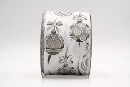 Valkoinen/Harmaa_Joulu koristeet ja nauhat johdotettu nauha_KF9460GC-1L-1