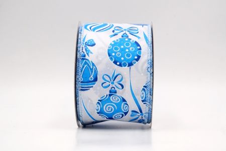 Valkoinen/Sininen_Joulu koristeet ja nauhat johdotettu nauha_KF9460GC-1T-216