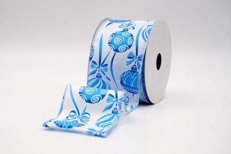 Valkoinen/Sininen_Joulu koristeet ja nauhat johdotettu nauha_KF9460GC-1T-216