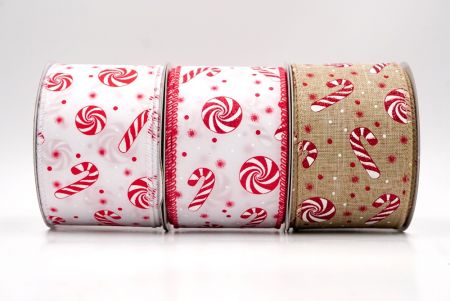 Weihnachts-Pfefferminzwirbel und Zuckerstangen-Drahtband_KF9463.KF9464.KF9465