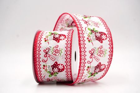 White Scandinavian Christmas Mittens Wired Ribbon_KF9472GC-1-7