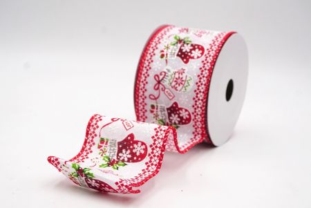 White Scandinavian Christmas Mittens Wired Ribbon_KF9472GC-1-7