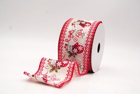 Cream White Scandinavian Christmas Mittens Wired Ribbon_KF9472GC-2-7