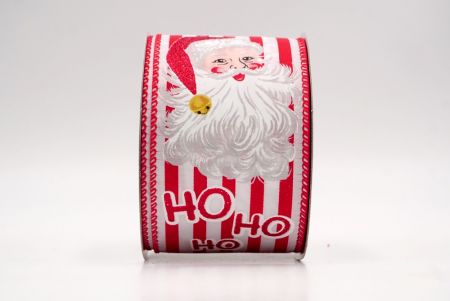 شريط سلكي أبيض_HO HO HO وسانتا كلوز مخطط_KF9475GC-1-7