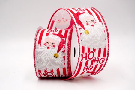 شريط سلكي أبيض_HO HO HO وسانتا كلوز مخطط_KF9475GC-1-7