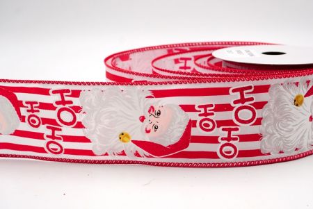 شريط سلكي أبيض_HO HO HO وسانتا كلوز مخطط_KF9475GC-1-7