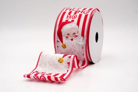 شريط سلكي أبيض_HO HO HO وسانتا كلوز مخطط_KF9475GC-1-7