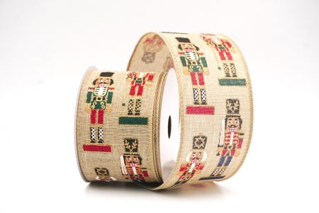 شريط سلكي بتمثال جندي عيد الميلاد باللون البني الفاتح _KF9477GC-13-183