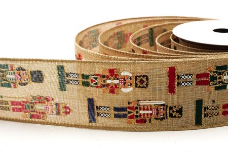 شريط سلكي بتمثال جندي عيد الميلاد باللون البني الفاتح _KF9477GC-13-183