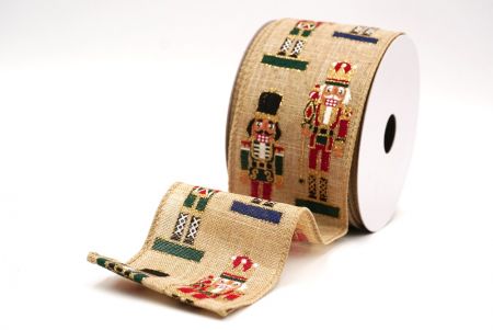 شريط سلكي بتمثال جندي عيد الميلاد باللون البني الفاتح _KF9477GC-13-183