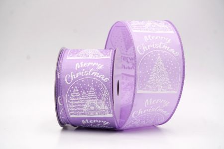 Lila Weihnachts Schneehäuschen & Baum Design Drahtband_KF9487GC-11-11