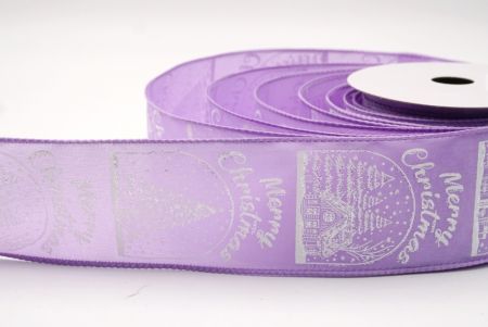 Lila Weihnachts Schneehäuschen & Baum Design Drahtband_KF9487GC-11-11