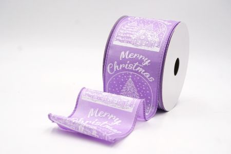 Lila Weihnachts Schneehäuschen & Baum Design Drahtband_KF9487GC-11-11