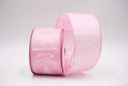 Hellrosa Weihnachts Schneehäuschen & Baum Design Drahtband_KF9487GC-5-5