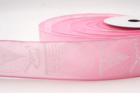 Hellrosa Weihnachts Schneehäuschen & Baum Design Drahtband_KF9487GC-5-5