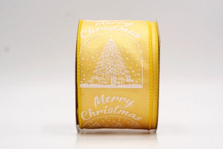 Gelbes Weihnachts Schneehäuschen & Baum Design Drahtband_KF9487GC-6-6