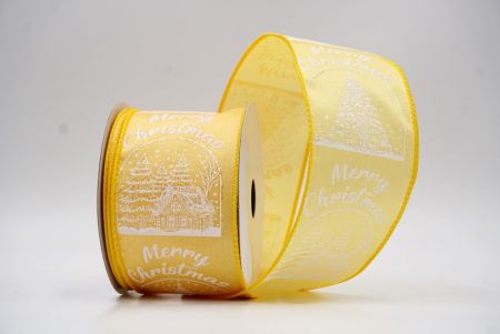 Gelbes Weihnachts Schneehäuschen & Baum Design Drahtband_KF9487GC-6-6