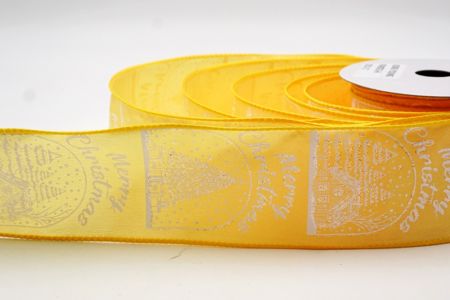 Gelbes Weihnachts Schneehäuschen & Baum Design Drahtband_KF9487GC-6-6