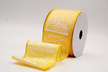Gelbes Weihnachts Schneehäuschen & Baum Design Drahtband_KF9487GC-6-6