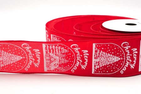 Rotes Weihnachts Schneehäuschen & Baum Design Drahtband_KF9487GC-7-7