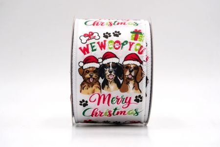 Weiß_Weihnachts Woof Welpe Drahtband_KF9489GC-1-1