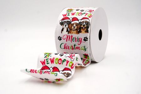 Weiß_Weihnachts Woof Welpe Drahtband_KF9489GC-1-1