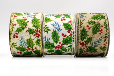 Klassisches Stechpalmenblatt & Beeren Drahtband_KF9490.KF9491