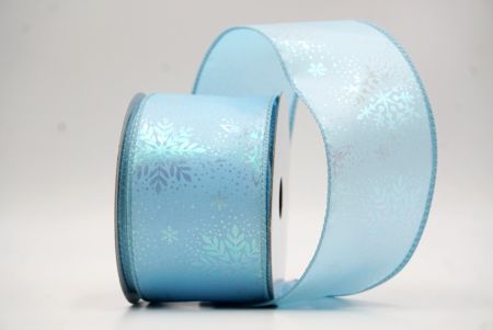 Világoskék Karácsonyi Fólia Hópehely Drót Szalag_KF9492GC-12-12