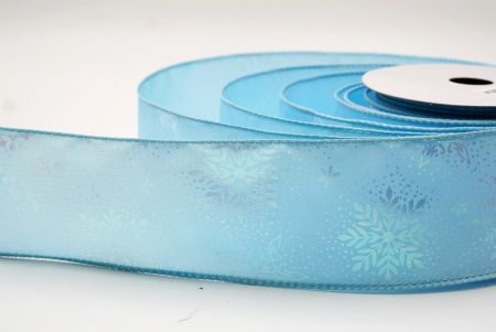 Világoskék Karácsonyi Fólia Hópehely Drót Szalag_KF9492GC-12-12