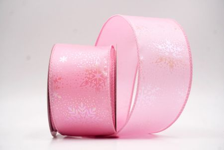 Világos Rózsaszín Karácsonyi Fólia Hópehely Drót Szalag_KF9492GC-5-5